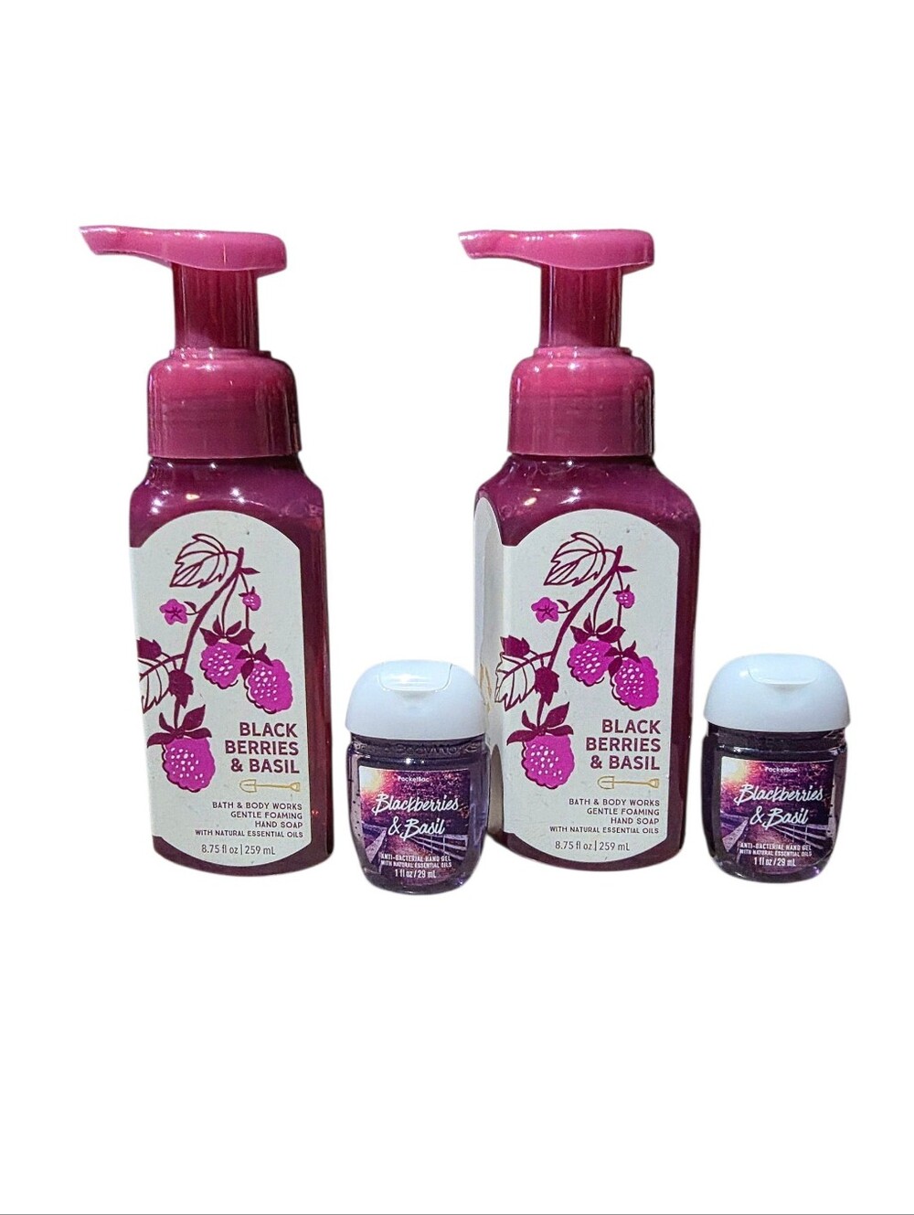 BLACKBERRIES & BASIL HAND SOAPS & SANITIZERS SET BY BATH & BODY WORKS
